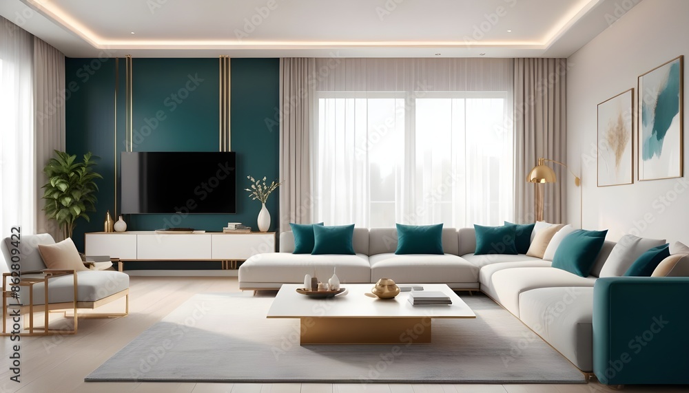 Photo interior modern design room 3d illustration Photo interior modern design room 3d illustration