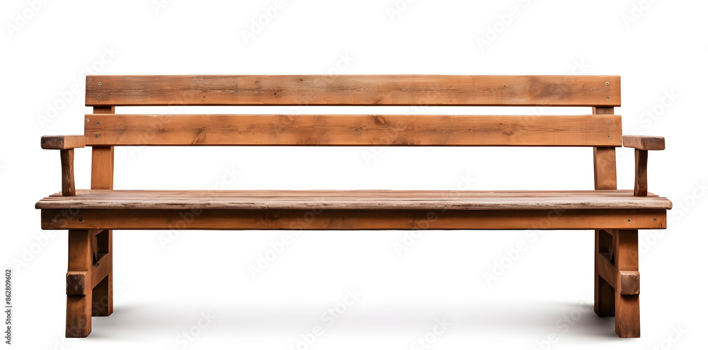 Wooden outdoor bench isolated on white background Wooden outdoor bench isolated on white background