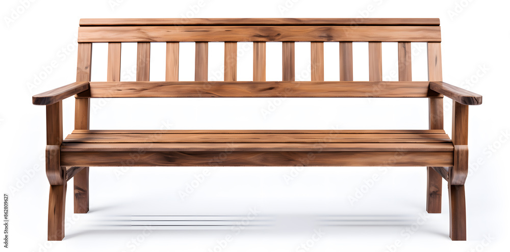 Wooden outdoor bench isolated on white background Wooden outdoor bench isolated on white background