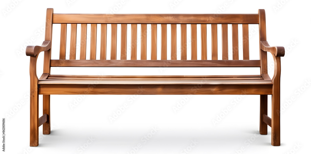 Wooden outdoor bench isolated on white background Wooden outdoor bench isolated on white background