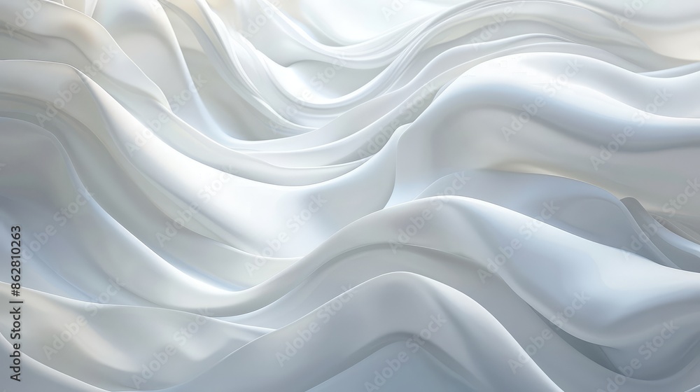Abstract white waves flow harmoniously with a clean backdrop, creating a minimalistic and serene visual experience Abstract white waves flow harmoniously with a clean backdrop, creating a minimalistic and serene visual experience