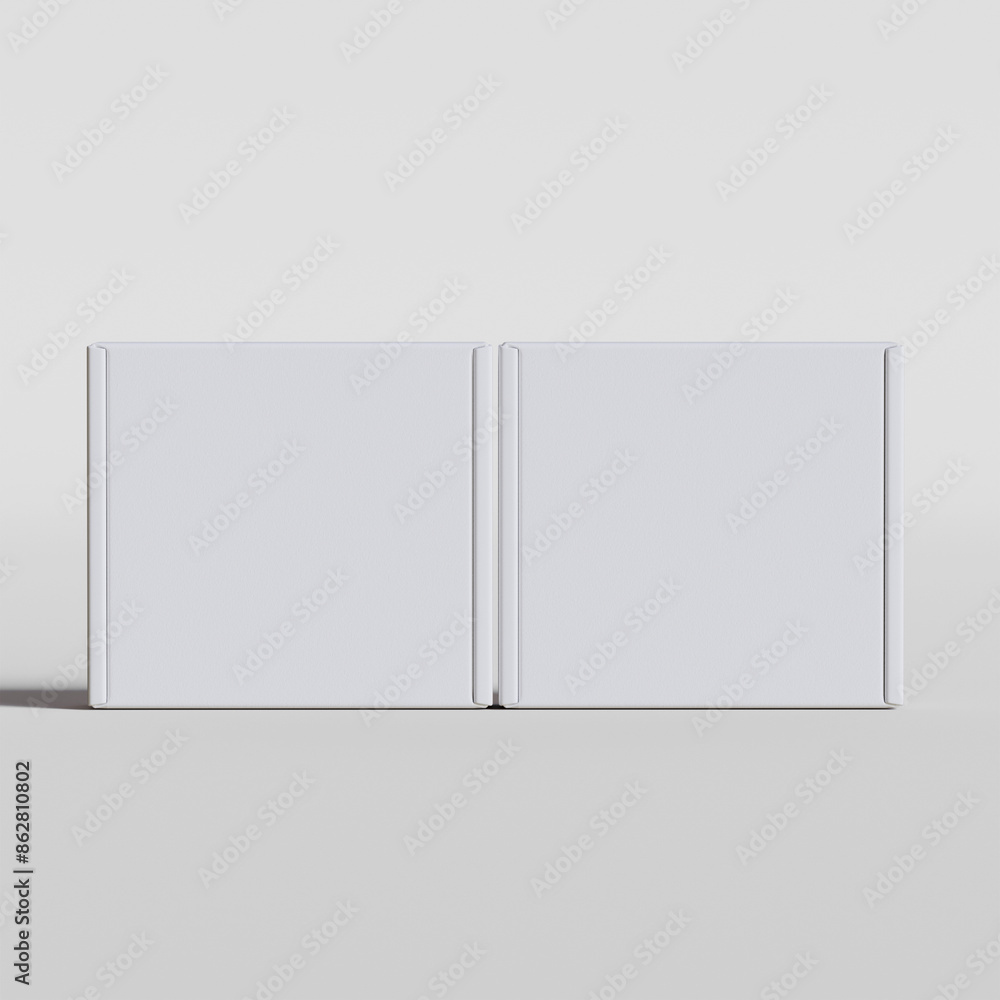 White paper cardboard box isolated on gray background White paper cardboard box isolated on gray background