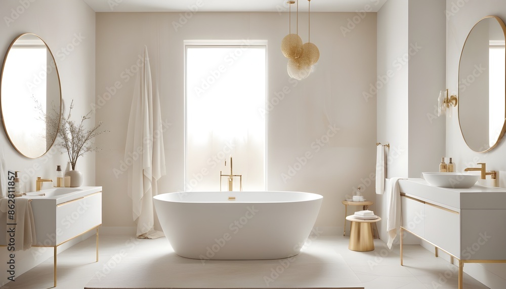 Fototapeta premium Photo interior modern design room 3d illustration