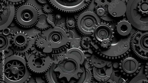 Wallpaper Mural Interlocking Gears -  A Mechanical Symphony Torontodigital.ca