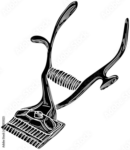 barber illustration barbershop silhouette hairdresser logo hair icon haircut outline salon clipper beard razor fashion equipment tool man hairstyle shape cut beauty style for vector graphic background