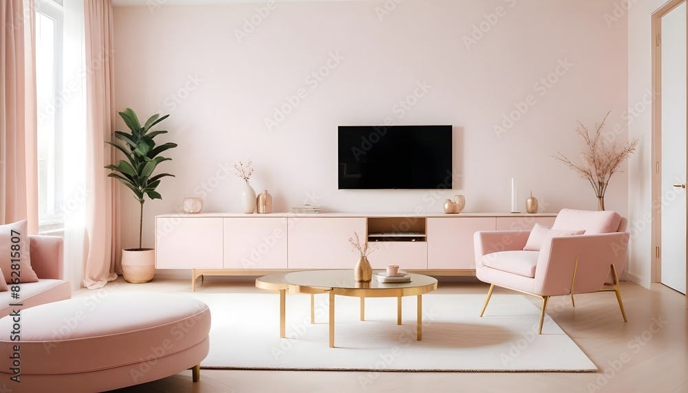 Fototapeta premium Photo interior modern design room 3d illustration