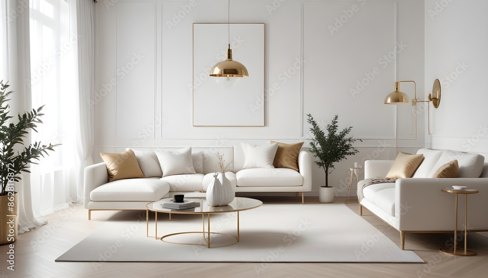 Fototapeta premium Photo interior modern design room 3d illustration