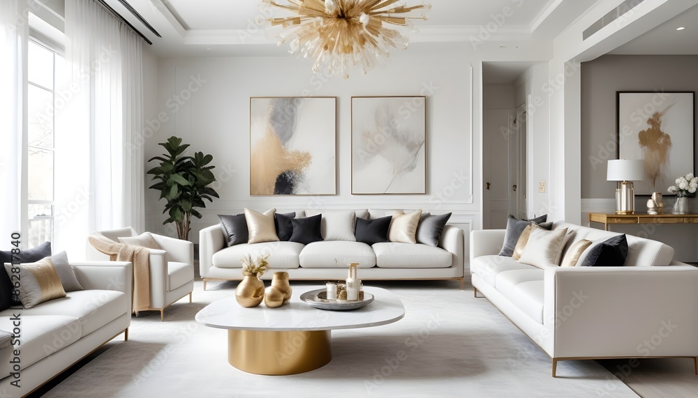 Fototapeta premium Photo interior modern design room 3d illustration