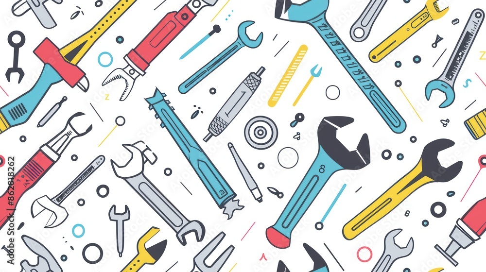 Tools and Instruments Seamless Pattern Tools and Instruments Seamless Pattern