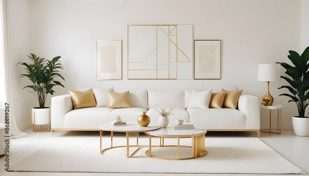 Fototapeta premium Photo interior modern design room 3d illustration