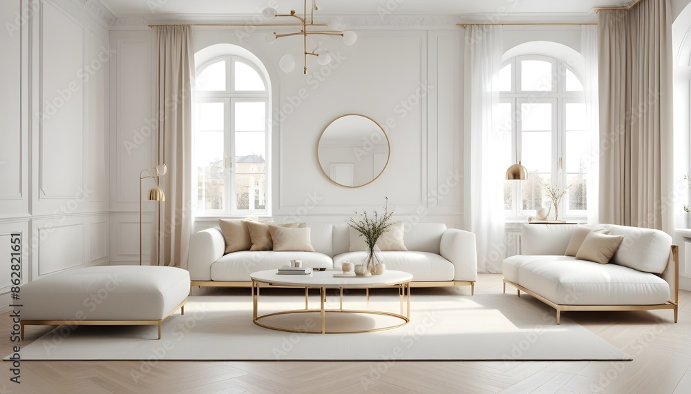 Fototapeta premium Photo interior modern design room 3d illustration