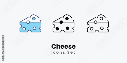 Cheese icons vector set stock illustration