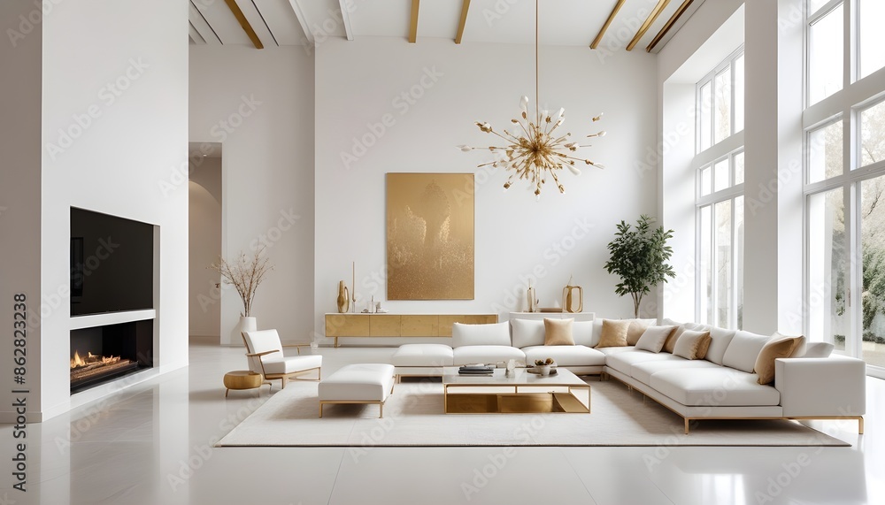 Fototapeta premium Photo interior modern design room 3d illustration