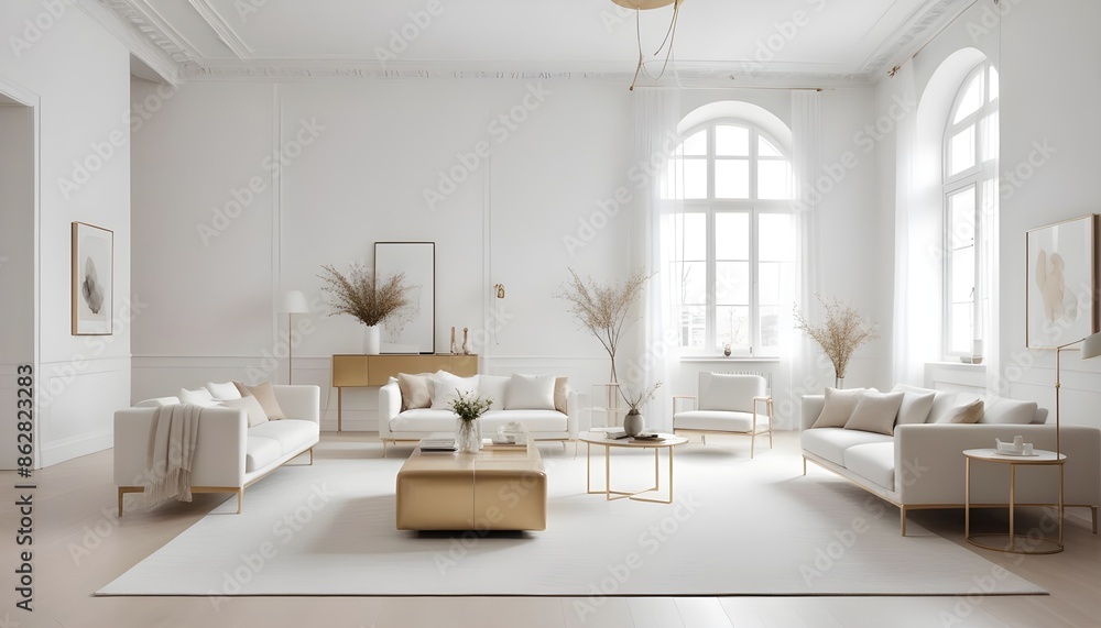 Fototapeta premium Photo interior modern design room 3d illustration