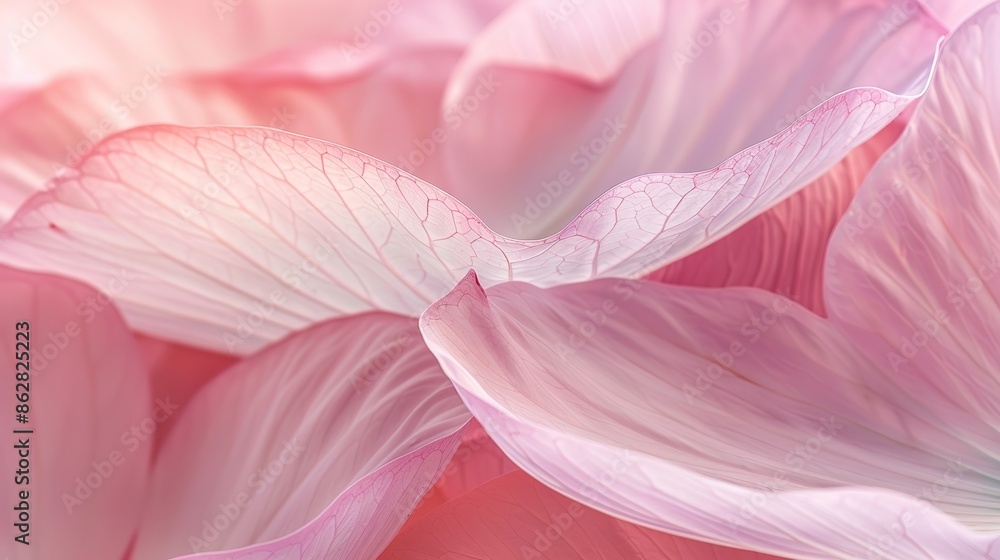 Macro Photography of Lotus Leaves with Minimalistic Design and Soft Pastel Colors Macro Photography of Lotus Leaves with Minimalistic Design and Soft Pastel Colors