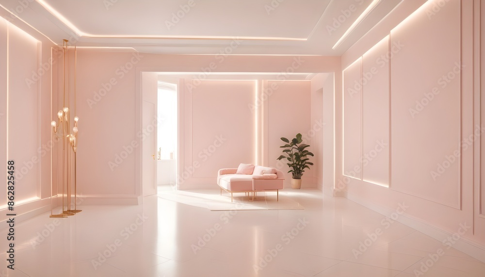 Fototapeta premium Photo interior modern design room 3d illustration