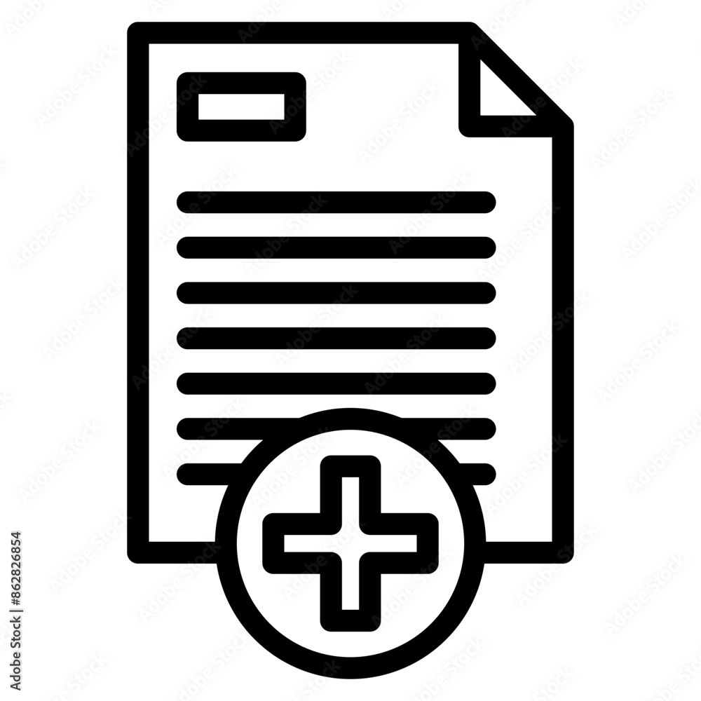 Prescription document icon. Medical recipe vector outline sign. Prescription document icon. Medical recipe vector outline sign.