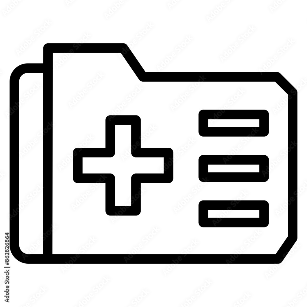 Health Record Folder Icon Vector Illustration Logo Template, can be used for many purposes Health Record Folder Icon Vector Illustration Logo Template, can be used for many purposes