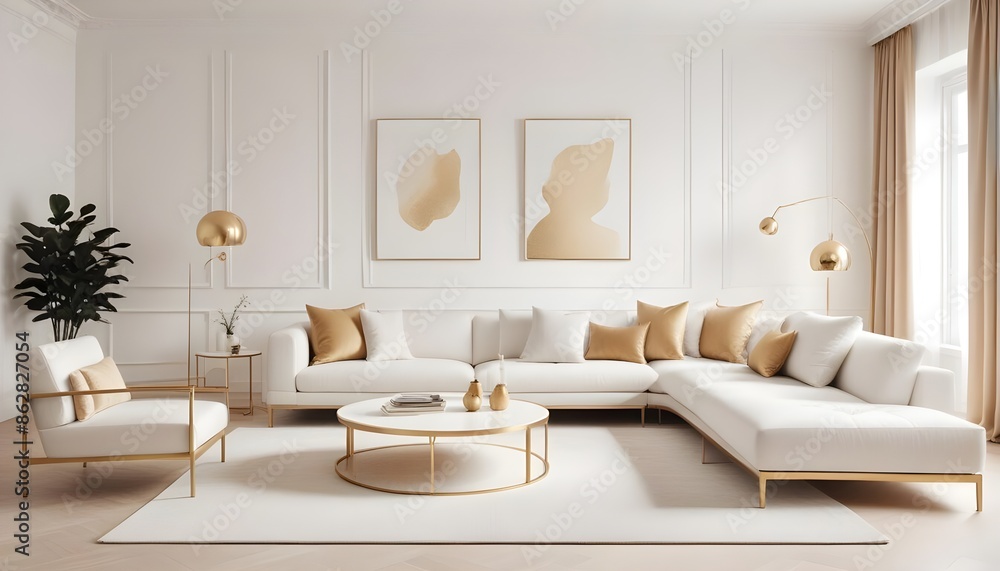 Photo interior modern design room 3d illustration Photo interior modern design room 3d illustration