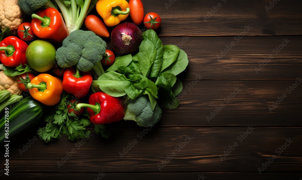 Fresh Vegetables on a Wooden Background Fresh Vegetables on a Wooden Background