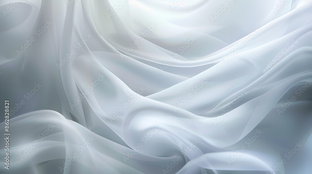 Obraz premium Abstract background wallpaper , Transparent flying silk. White Fabric ,White pleated cloth background, 3d rendering
