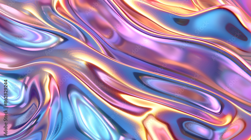 Blue and Purple Holographic Abstract Blurred Iridescent Gradient Background ,abstract background of holographic silk or satin with some smooth folds in it Blue and Purple Holographic Abstract Blurred Iridescent Gradient Background ,abstract background of holographic silk or satin with some smooth folds in it