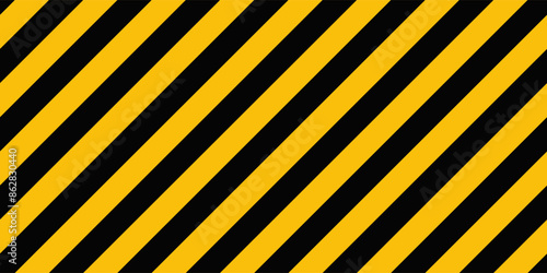 vector seamless warning pattern. Geometric diagonal vector background. black and yellow lines on the background
