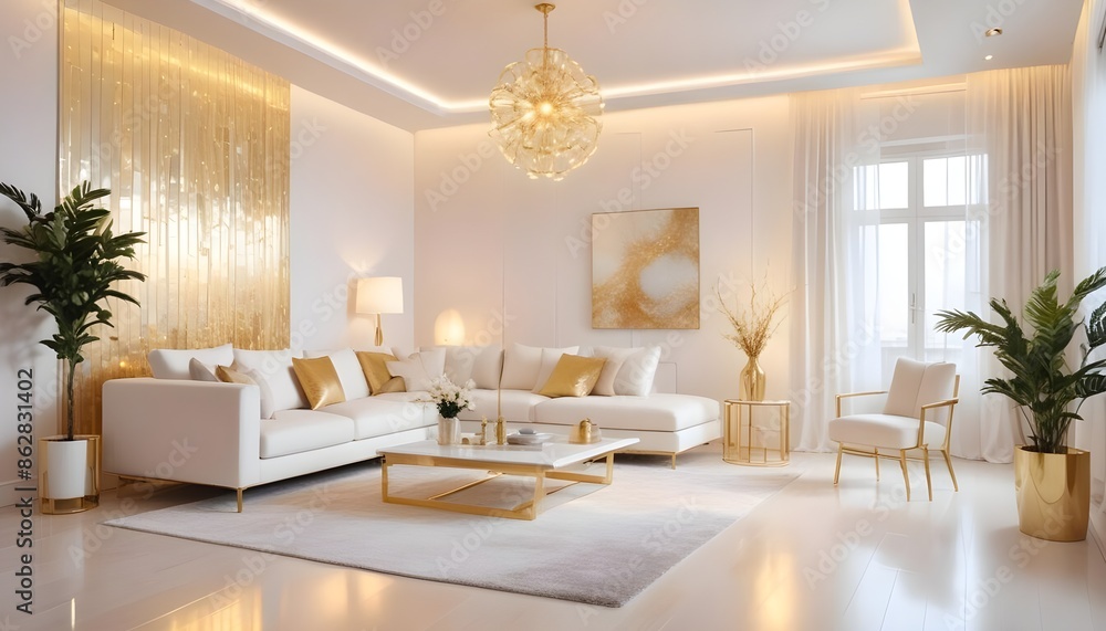 Fototapeta premium Photo interior modern design room 3d illustration