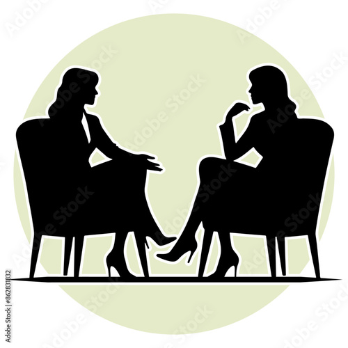 Business People Talking Silhouette.