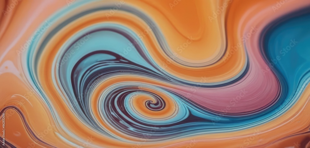 Fototapeta premium Abstract patterns of liquid stains with chrome highlights in pastel colors