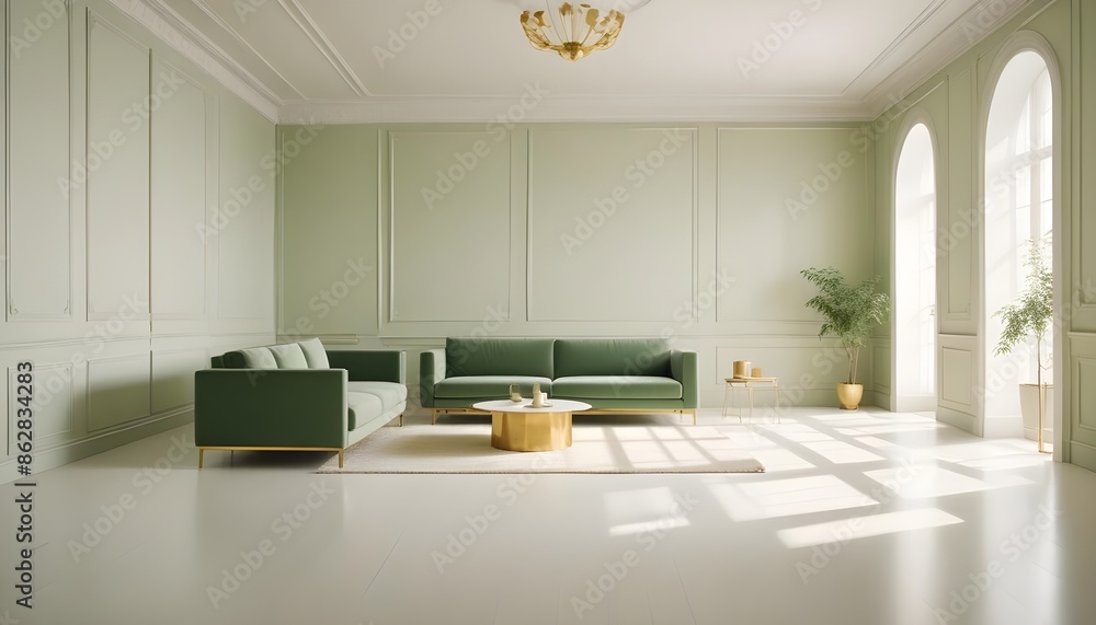 Fototapeta premium Photo interior modern design room 3d illustration