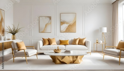 Photo interior modern design room 3d illustration