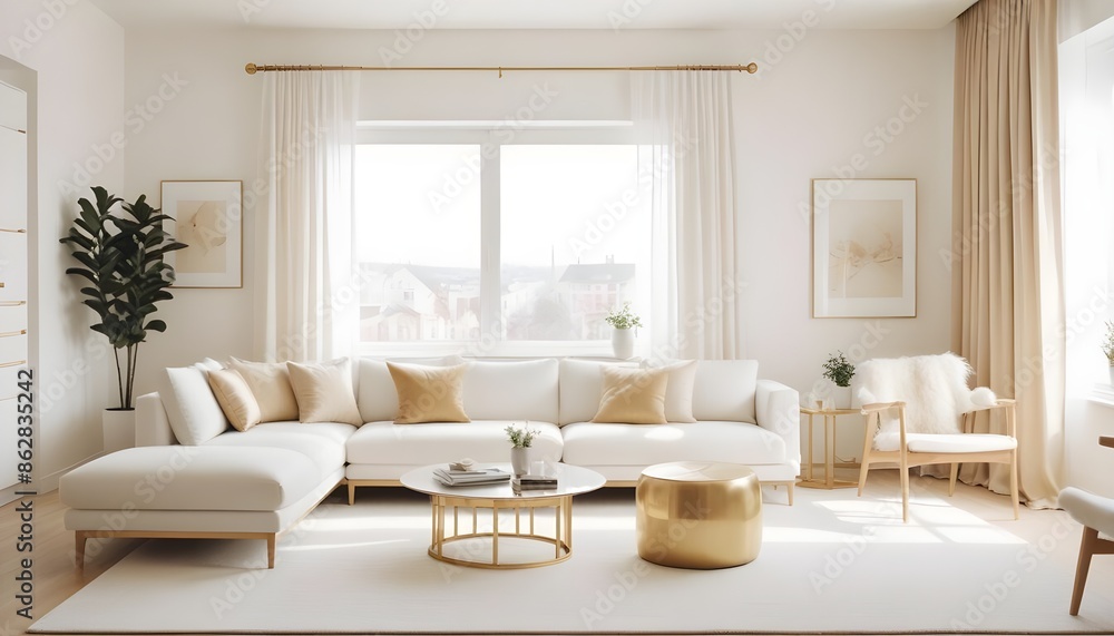 Fototapeta premium Photo interior modern design room 3d illustration