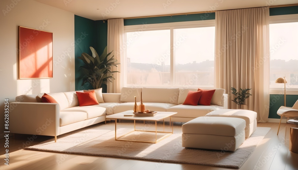 Photo interior modern design room 3d illustration Photo interior modern design room 3d illustration