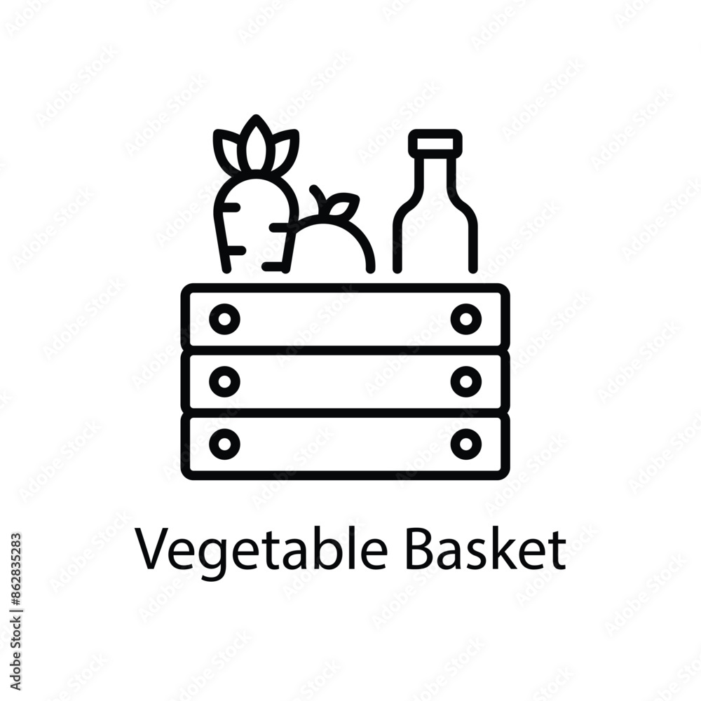 Vegetable Basket vector icon Vegetable Basket vector icon