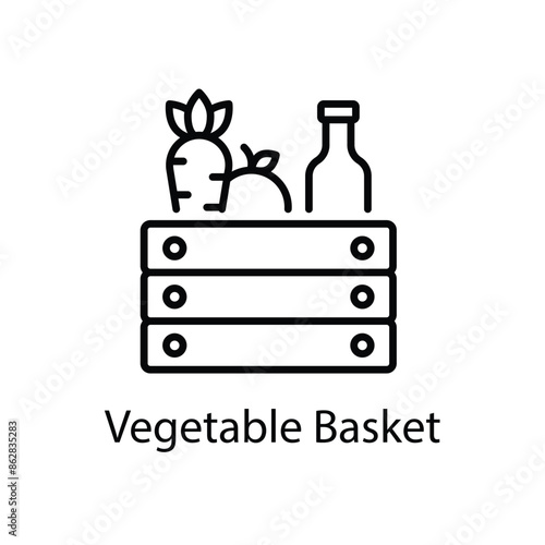 Vegetable Basket vector icon