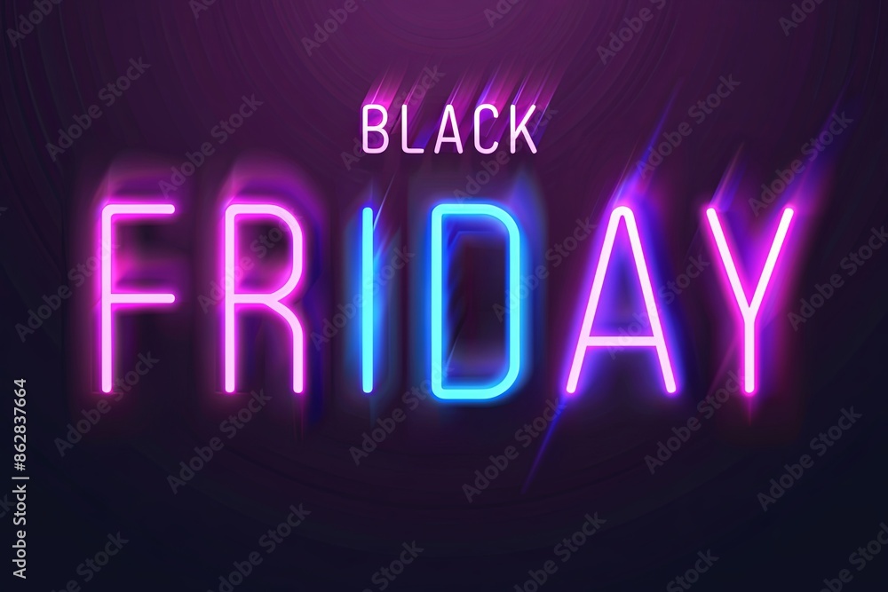 Neon BLACK FRIDAY text in cyberpunk style, vector graphics for modern retail advertising. Neon BLACK FRIDAY text in cyberpunk style, vector graphics for modern retail advertising.