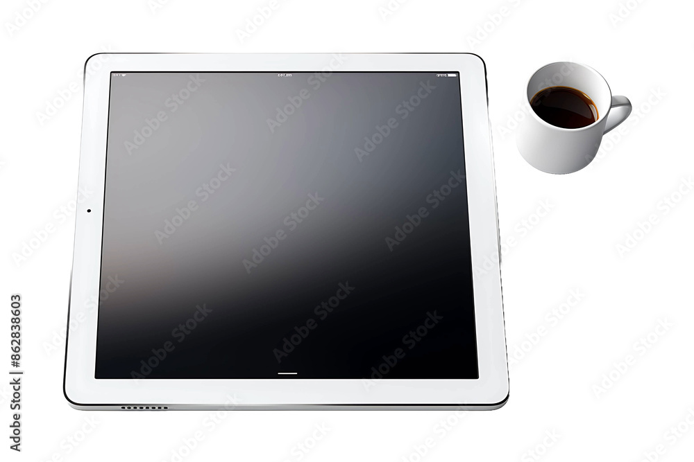 A student takes out the tablet Isolated on transparent background A student takes out the tablet Isolated on transparent background