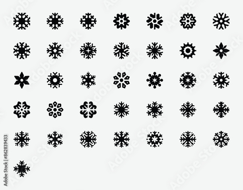Snowflake Winter Solid Icons