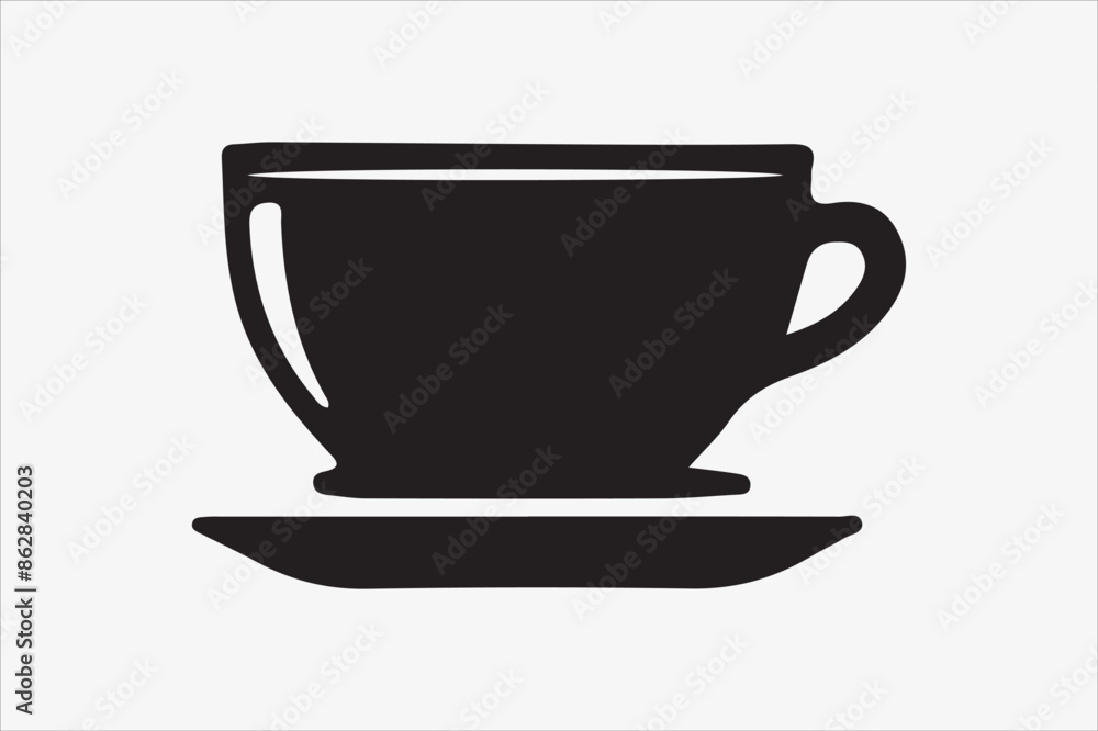 tea set silhouette vector on a White Background tea set silhouette vector on a White Background