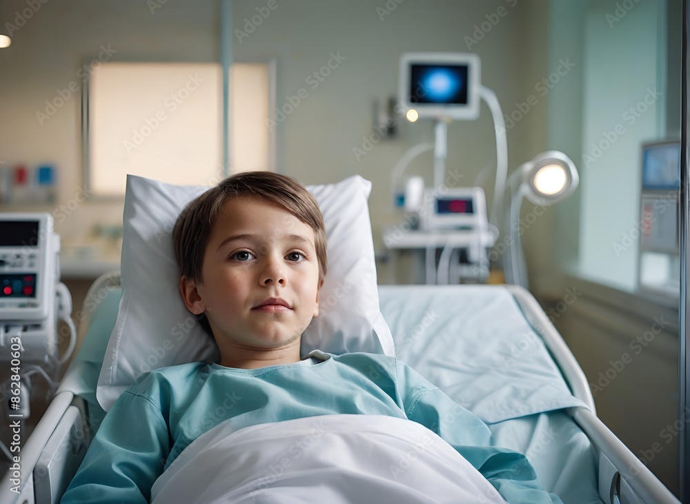 Young Child in Hospital Bed Young Child in Hospital Bed