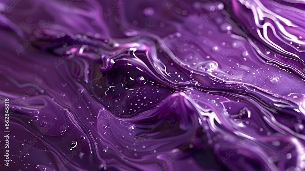a close up of a purple liquid with water droplets ,Plain purple flat surface , Texture of light violet purple gel with drops and waves on soft background a close up of a purple liquid with water droplets ,Plain purple flat surface , Texture of light violet purple gel with drops and waves on soft background