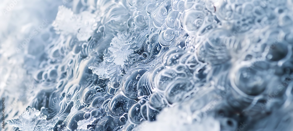 Closeup of intricate ice patterns on a frozen pond each detail captured with clarity Closeup of intricate ice patterns on a frozen pond each detail captured with clarity
