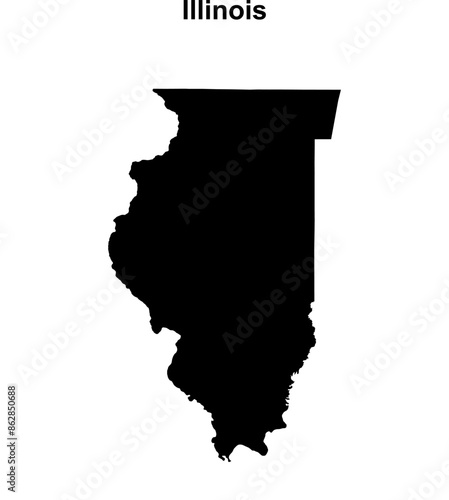 Illinois outline map