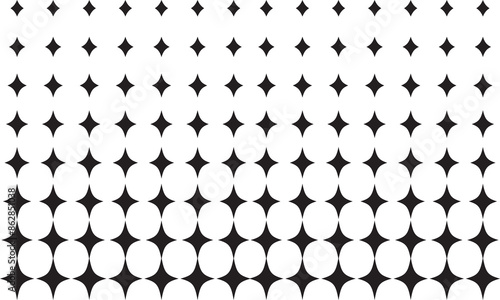 Star halftone style pattern tile for design decoration vector illustration on white background. EPS 10/AI