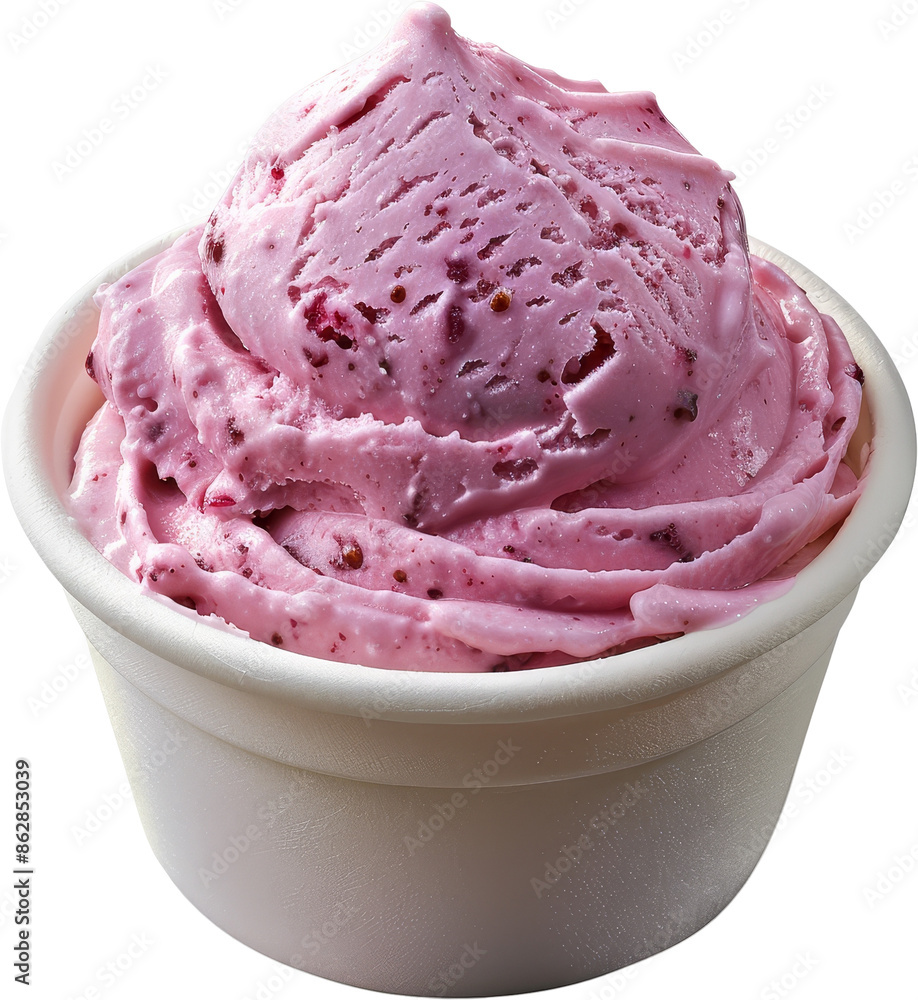 Delicious and creamy berry ice cream in a white paper cup. Perfect for dessert, summer, or snack. Flavorful, vibrant, and refreshing. Delicious and creamy berry ice cream in a white paper cup. Perfect for dessert, summer, or snack. Flavorful, vibrant, and refreshing.