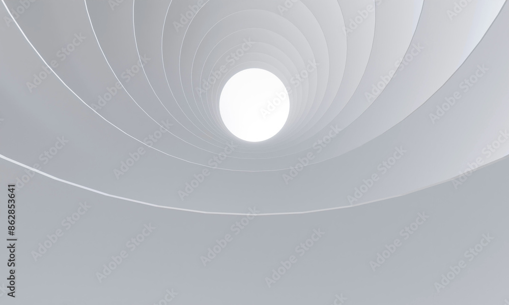 Naklejka premium Abstract white circular tunnel. 3d illustration