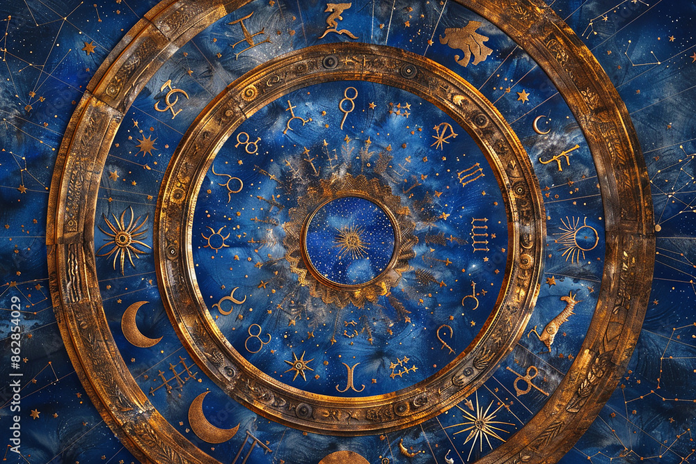Fototapeta premium Astrology. Astrologer calculates natal chart and makes a forecast of fate Tarot cards, Fortune telling on tarot cards magic crystal, occultism, Esoteric background. Fortune telling,tarot predictions