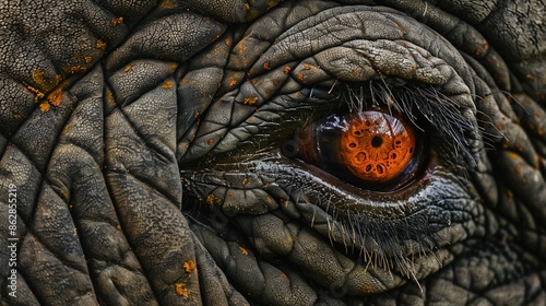 Close-Up of Elephant's Eye: Capture the detail and texture of an elephant's eye. © aimanasrn