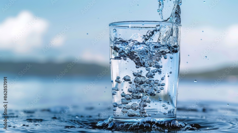 World Water Monitoring Day. splashes of water. drops of boda. tap water. water in the pond. water in a glass